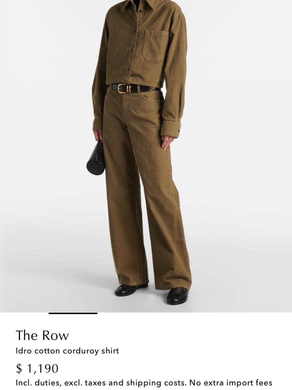 The Row Idro Corduroy Shirt Khaki S
